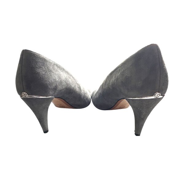 Michael Michael Kors Lizzy Gray Suede Pointed-Toe Mid Heel Pumps Size 9.5 - Picture 7 of 10